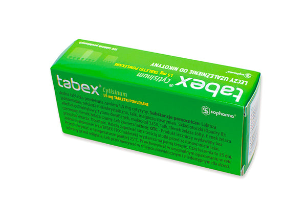 2 x Tabex® (200 x 1.5mg Film Tablets). Save 10%. Research shows a 2 month cycle is recommended for best results.
